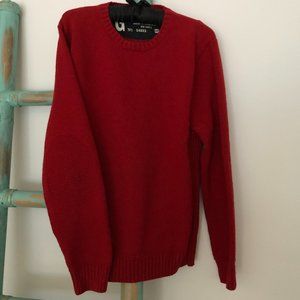 Cozy Red Crew Neck  Knit Sweater